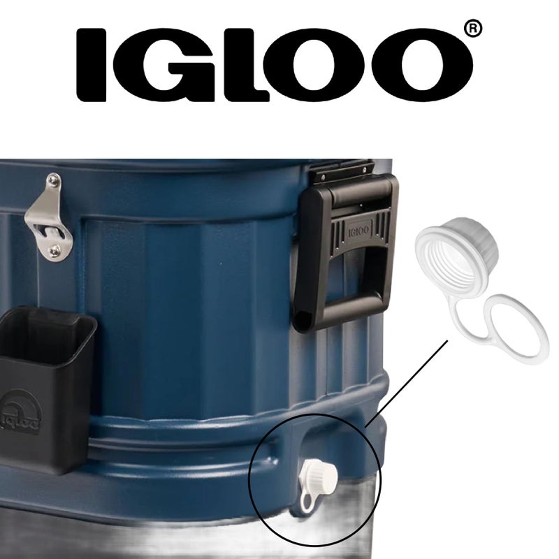 Igloo Cooler Threaded Drain Plug Caps with Plastic Tether 20049 White Small - Image 4